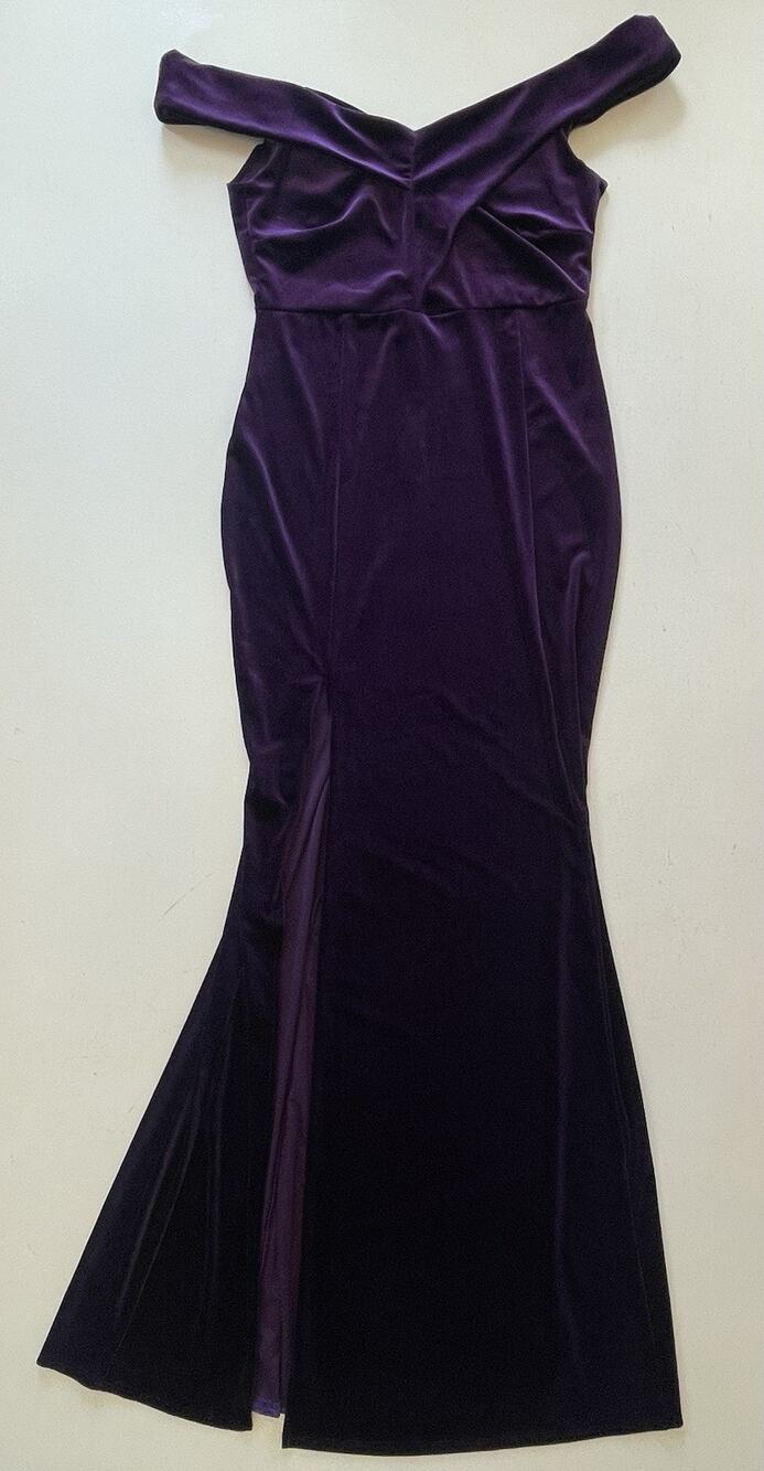 Fashion Nova Joyous Nights Velvet Maxi Dress Purple Plum Plus Size 1X NWT